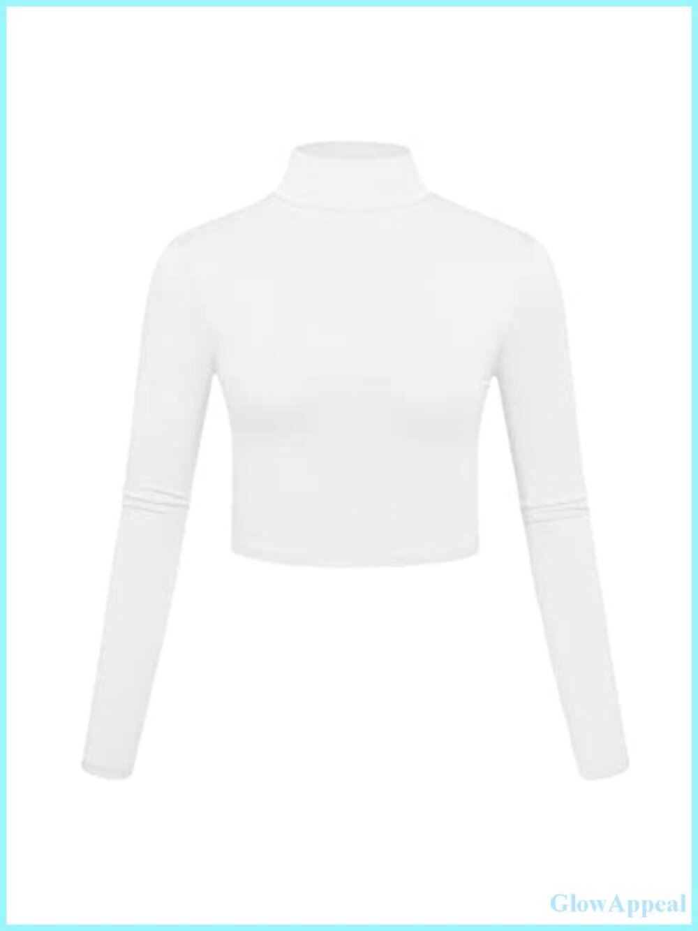 Kindcall Lightweight Mock Turtleneck Crop Top Long Sleeve Slim Fit Base Layer